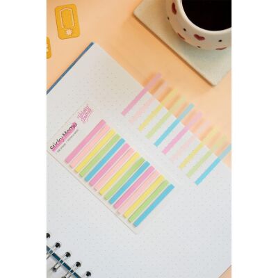 Yapışkanlı Şerit 4.4x0,4 cm 15 renk x 20 yaprak - 2