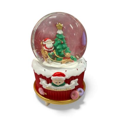 Yılbaşı Temalı Kar Küresi Geyikli Noel Babalı HDY0079 - 1